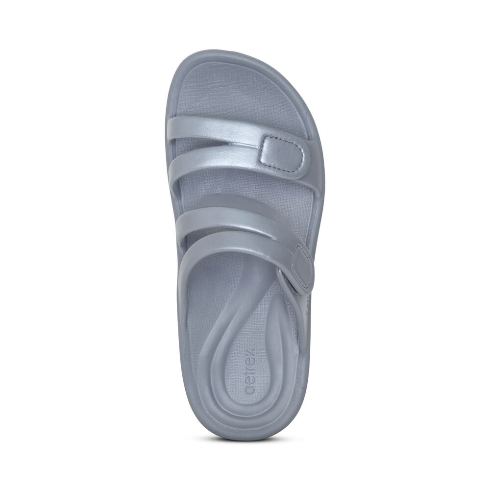 Aetrex Women's Janey Sport Water-Friendly Sandals - Grey | USA KNIX4HR